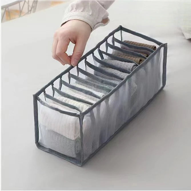 6/7/11 Compartments Underwear Storage Box, Home Underwear Bra Sock Cabinet, Drawer Style Fabric Mesh Partition And Sorting Box